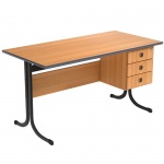 Lehrertisch, 130x65 cm (B/T), 76 cm hoch, Platte: Melamin, PU-Kante, 